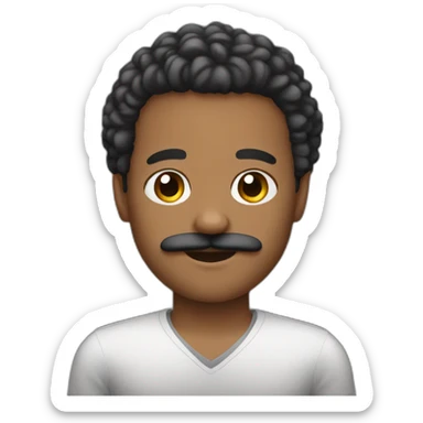 isaac washington with a mustache no glasses and afro hair cut sticker