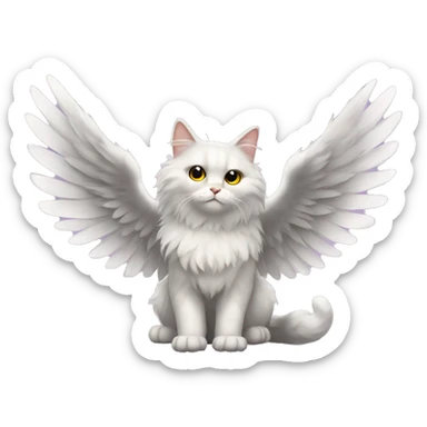Fluffy cat with wings sticker