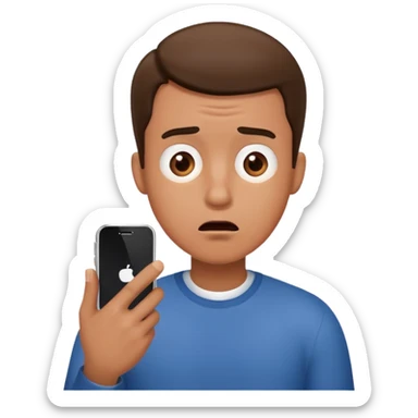 a guy confused why someone is showing him a phone sticker