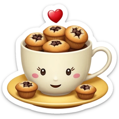 Tea Cup with Muffins sticker