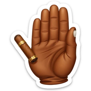 a hand holding a cigar sticker