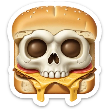 Skull eating an Uncrustable sticker