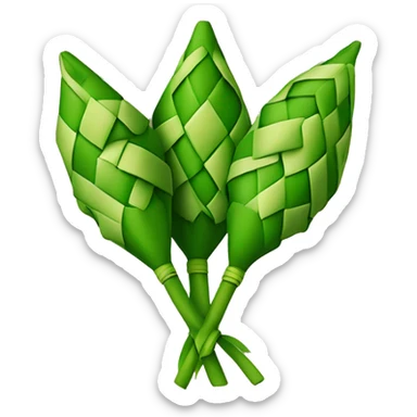 Ketupat dengan warna merah dan hurf T di dalam nya sticker