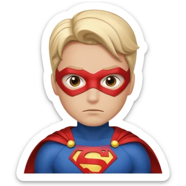 Queen side eye wearing a super hero costume sticker