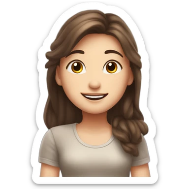 cute brunette white girl praising the sun to the right sticker