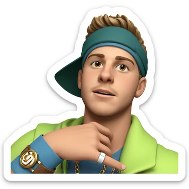 stylish boy with accessories sticker