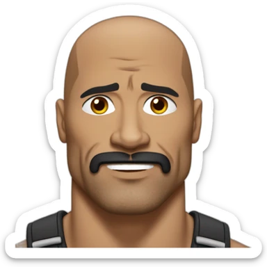 The rock estilo realista con un bigote francés sticker