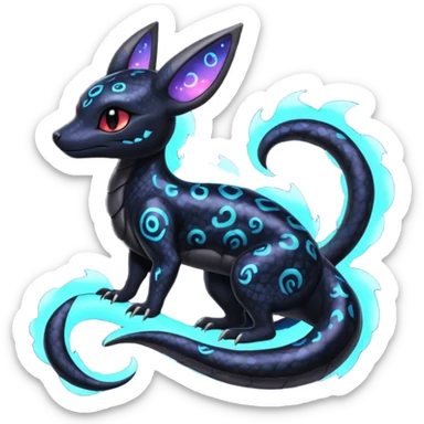 Nebulae Salandit-Umbreon-Fakémon-hybrid-creature (full body)  sticker