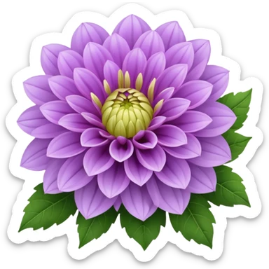Light purple dahlia flower with green stem sticker