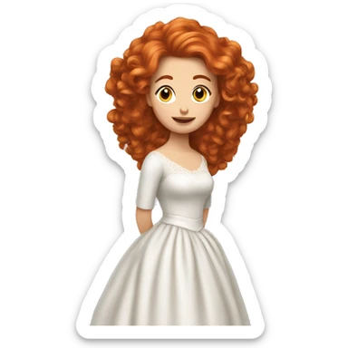 Mariée cheveux rousse bouclée  sticker