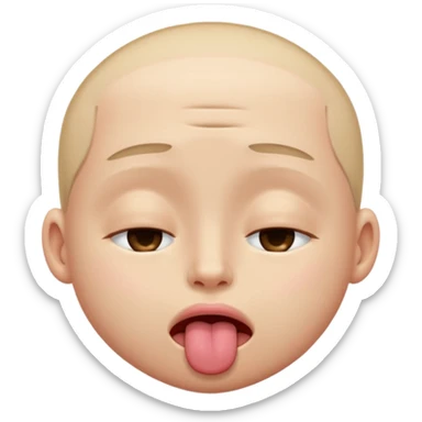 Eyes tightly closed like 😵 and tongue out like 😝 sticker