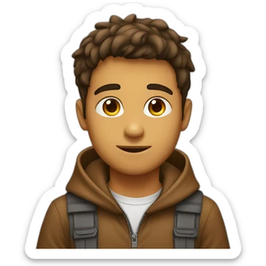 Jeune homme brun proclamant sticker