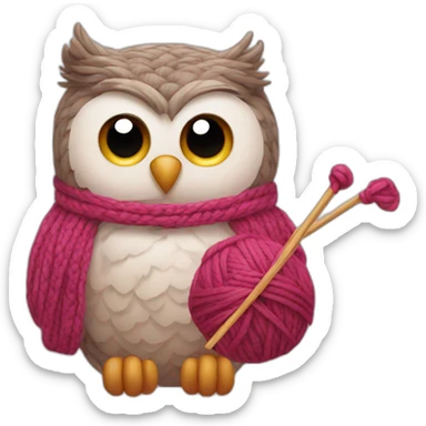 Owl knitting sticker