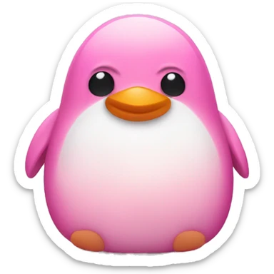 pink penguin going to sleep sticker