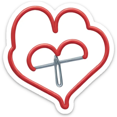 paper clip heart sticker