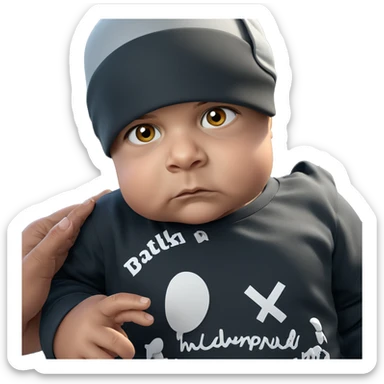 boy in hat gazing forward sticker