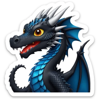 Emoji dragão negro sticker