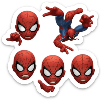 1 spidermen pointing fingers at left side sticker