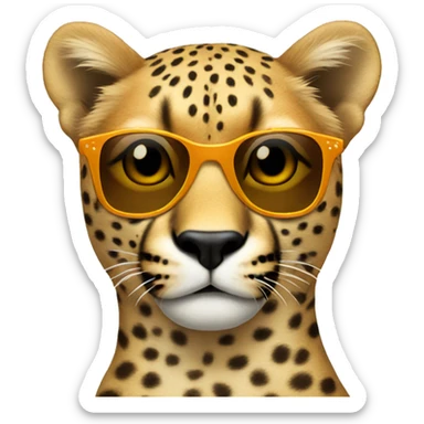 Cheetah wearing sunglasses sticker