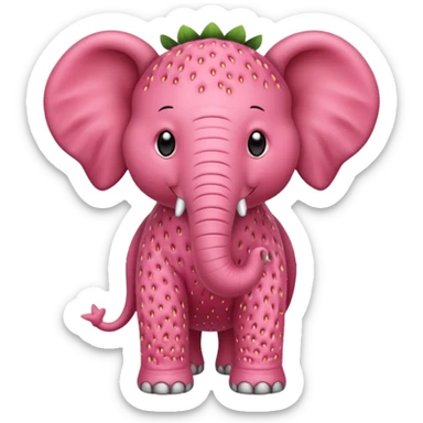 Strawberry éléphant sticker