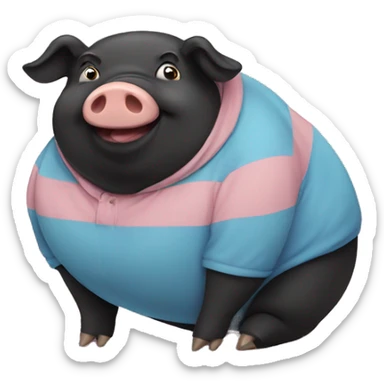 Fat black pig sticker