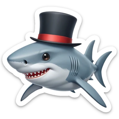 shark with tophat sticker