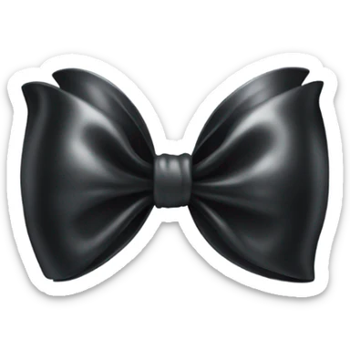 black bow with a silver heart bow in the center sticker