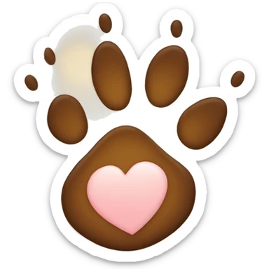 paw print with heart sticker