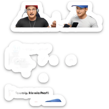 boys in hats with headphones sticker
