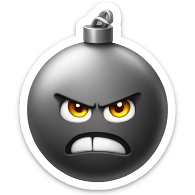 Cute angry bomb sticker