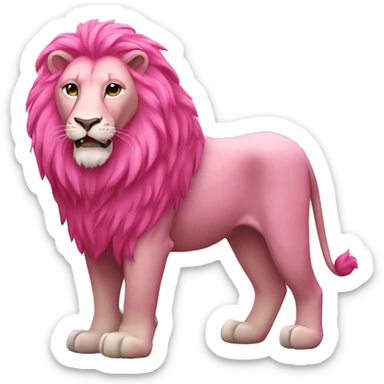 All pink lion sticker