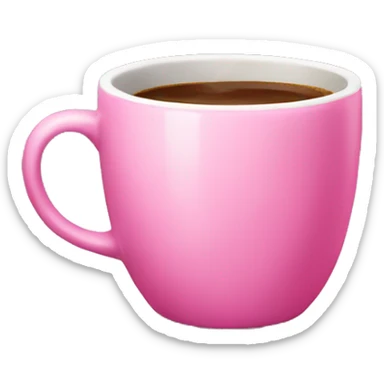 Pink coffee cup sticker