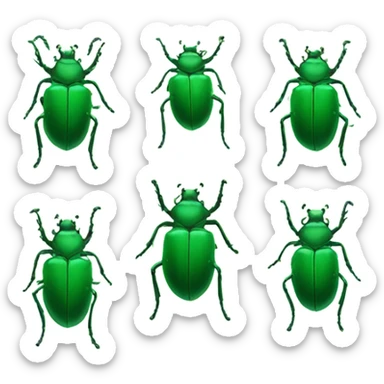 Beetle green 6 legs sticker