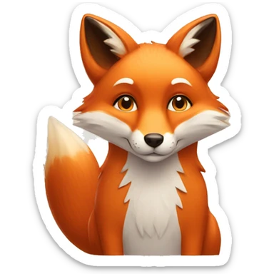 fox sweet funny heart sticker