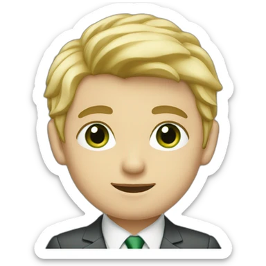 Boy with light hair and green eyes in Business Attire sticker
