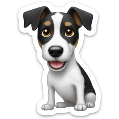 Head of Black and white jack rassel terrier sticker