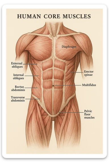 muscoli del Core anatomia sticker