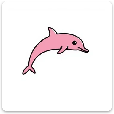 A pink dolphin sticker