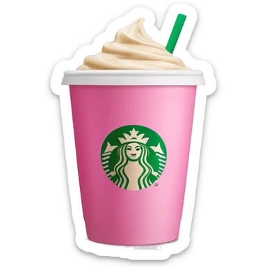 Starbucks coffee in a pink translucent cup  sticker