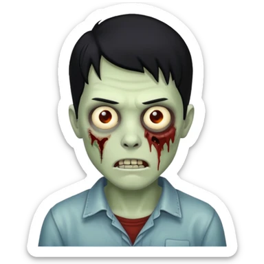 Zombie masculino com cabelo preto  sticker