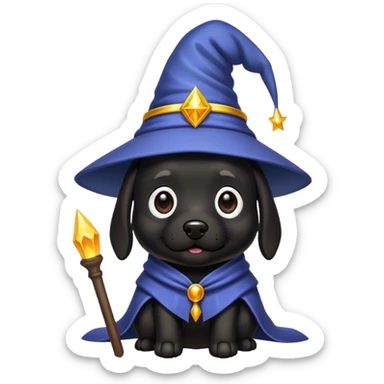 black dog Wizard sticker