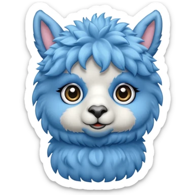 Blue cute alpaca sticker
