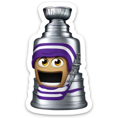 A purple Stanley cup sticker