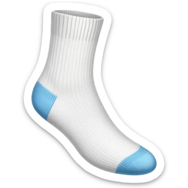 white sock turned inside out showing the insole from underneath sticker