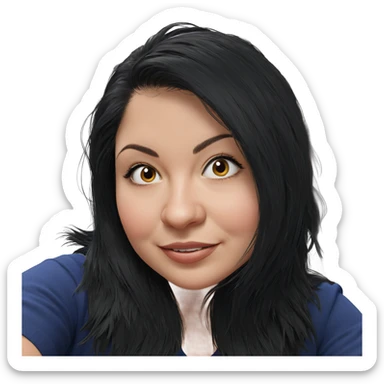 smiling girl with black hair sticker