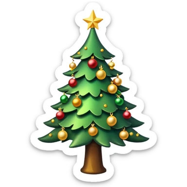 christmas tree with yellow warm glow liht sticker