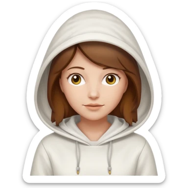 female bee keepers with brown hair, white outfit, white hood sticker