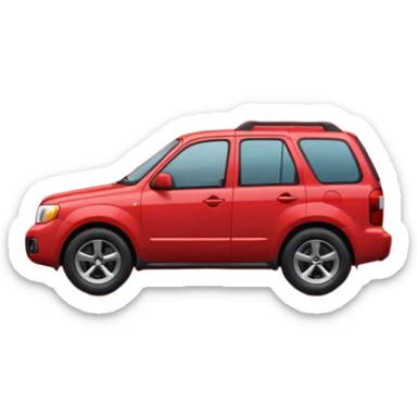 A **simple emoji-style icon** of a **red multipocket folder**, clean and minimal, with **layered inner tabs**, subtle shading, and a **small red Mazda Tribute car symbol** on the front.
 sticker