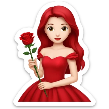 Red rose princess full body sticker