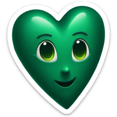 dark green love heart sticker